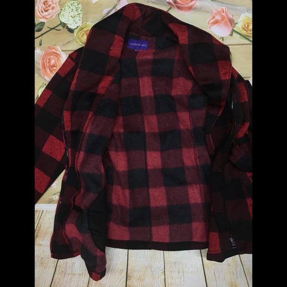 ⬇️Juniors' Plus Madden Girl Side-Zip Plaid Jacket - Picture 3 of 3